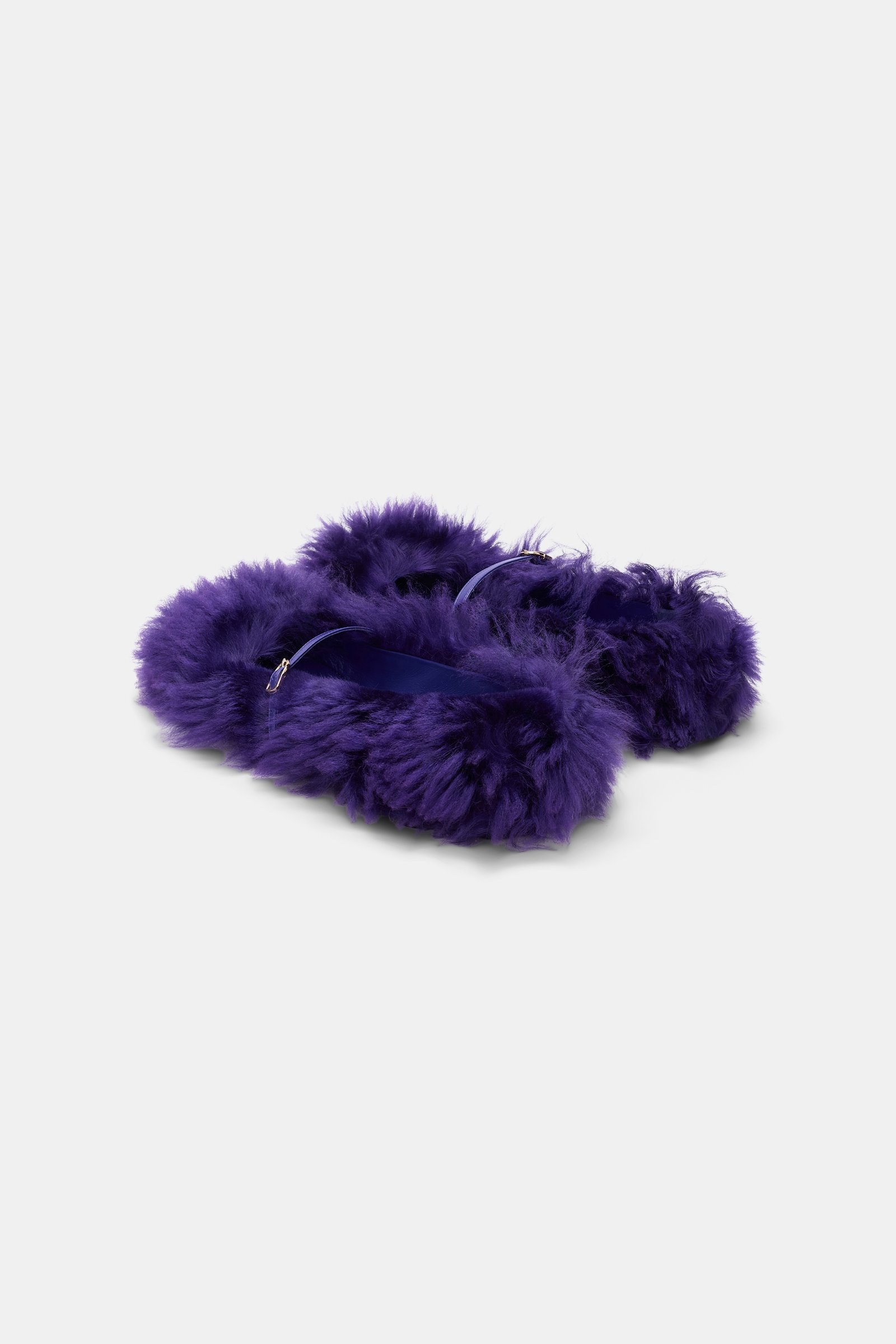 Dorothee Schumacher Furry Mary-Jane Ballerinas plum