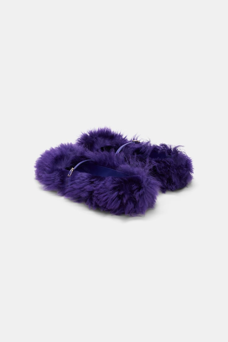 Dorothee Schumacher Furry Mary-Jane Ballerinas plum