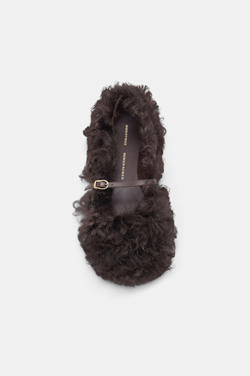 Dorothee Schumacher Curly sheepskin Mary-Janes dark chocolate