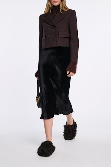 Dorothee Schumacher Curly sheepskin clogs dark chocolate
