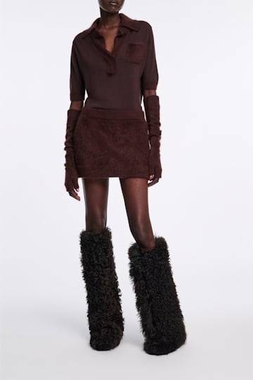 Dorothee Schumacher Sheepskin spats dark chocolate