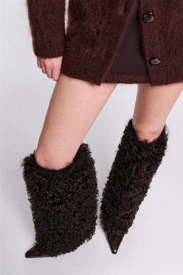 Dorothee Schumacher Sheepskin spats dark chocolate