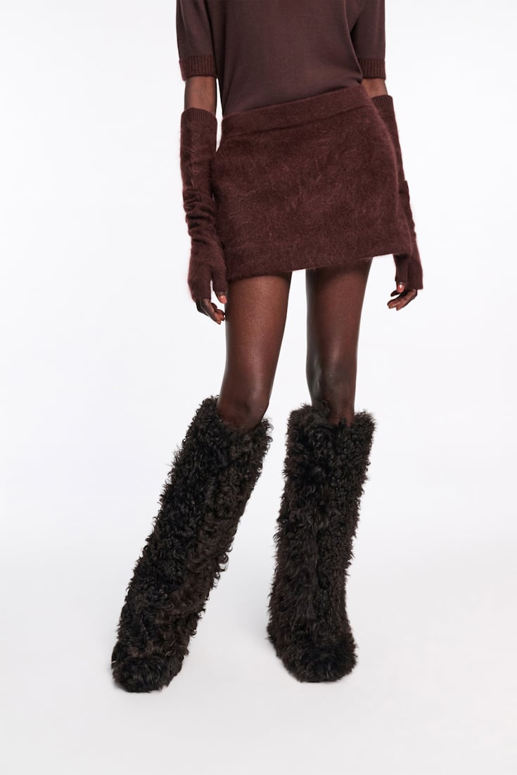 Dorothee Schumacher Sheepskin spats dark chocolate