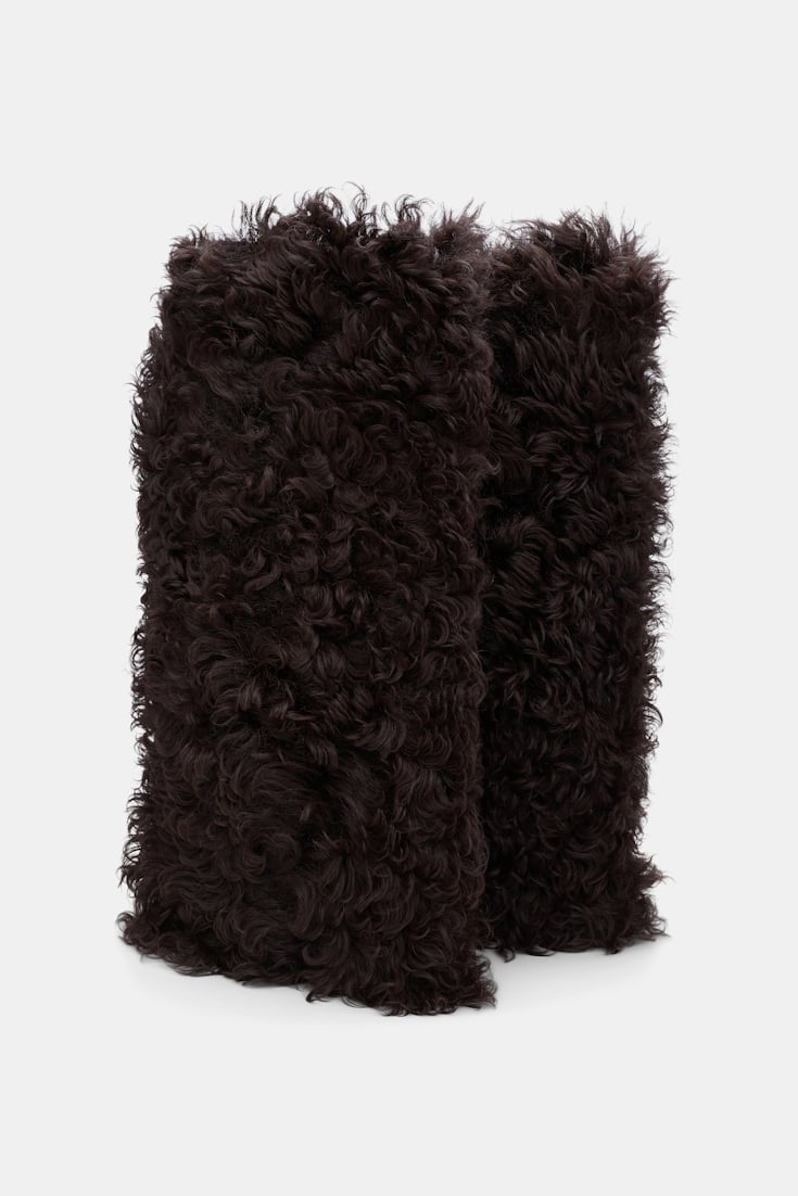 Dorothee Schumacher Sheepskin spats dark chocolate