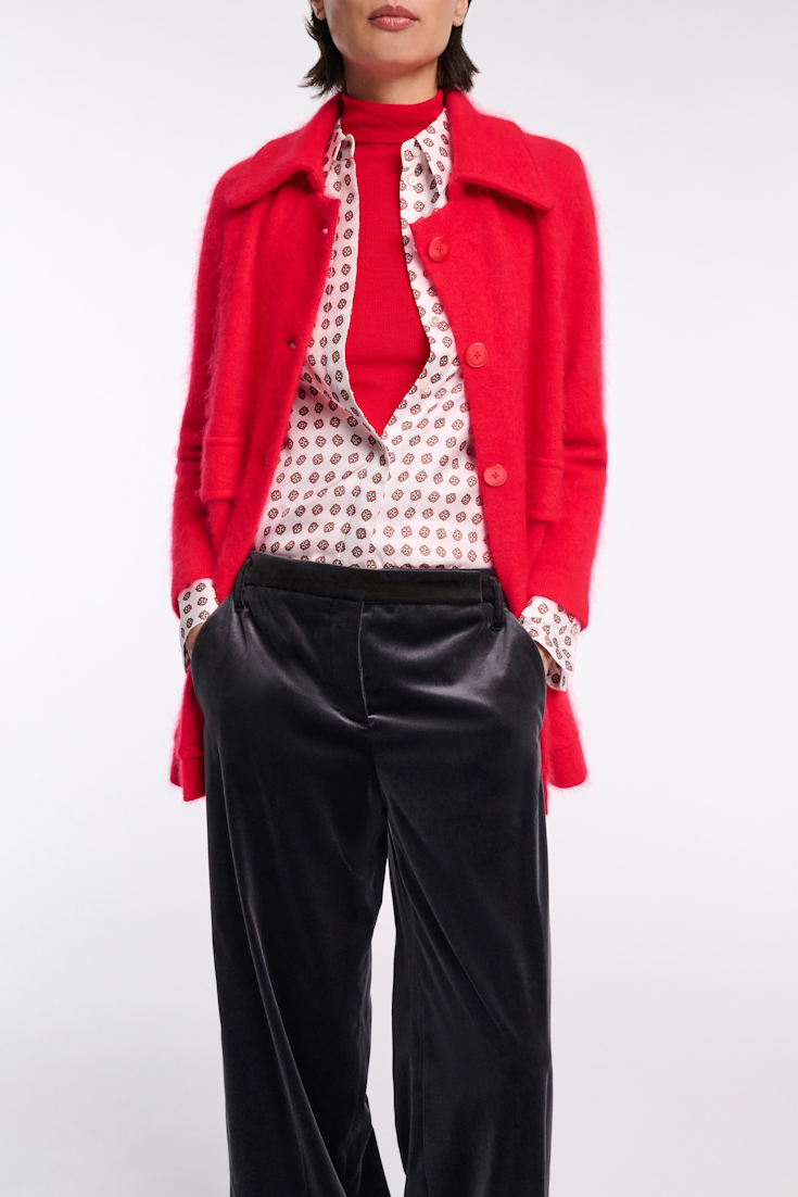 Dorothee Schumacher Fluffy Mantel aus Merino und Kaschmir lollipop