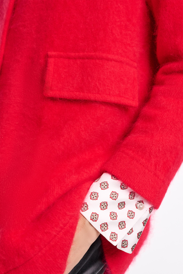 Dorothee Schumacher Fluffy Mantel aus Merino und Kaschmir lollipop