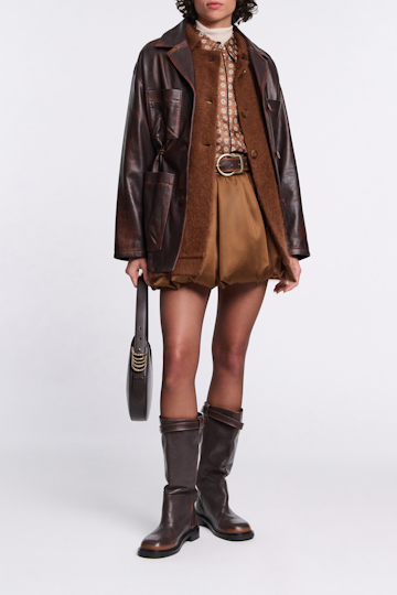 Dorothee Schumacher Fluffy Mantel aus Merino und Kaschmir coffee