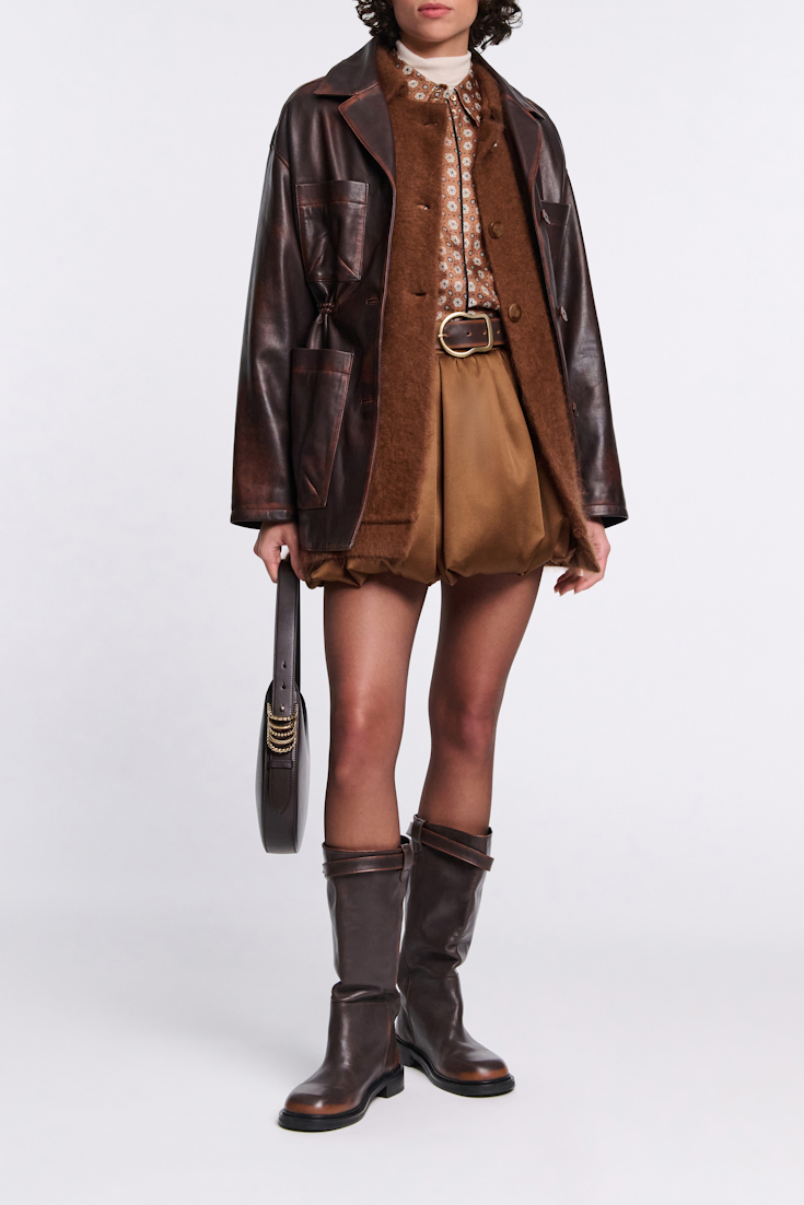 Dorothee Schumacher Fluffy wash knit coat coffee