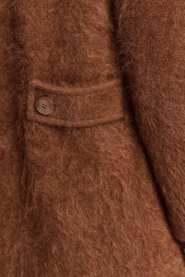 Dorothee Schumacher Fluffy wash knit coat coffee