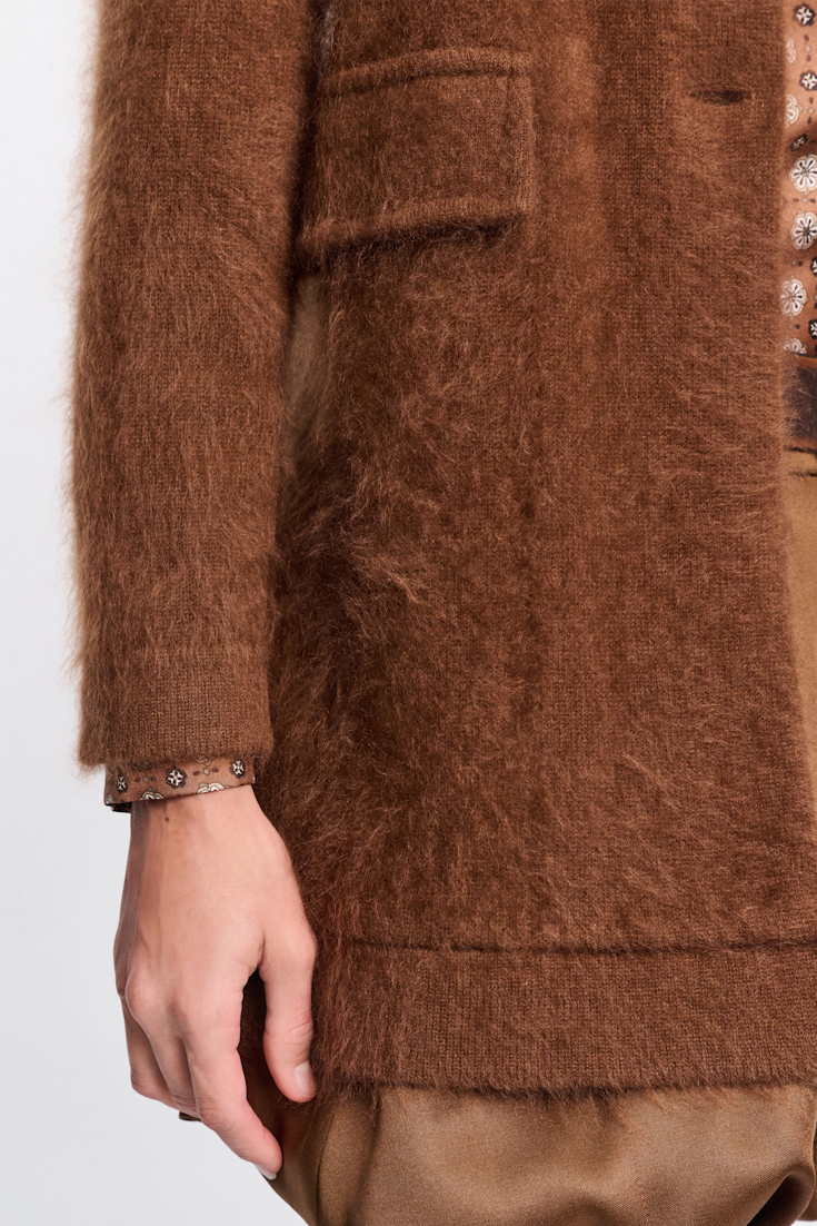 Dorothee Schumacher Fluffy wash knit coat coffee