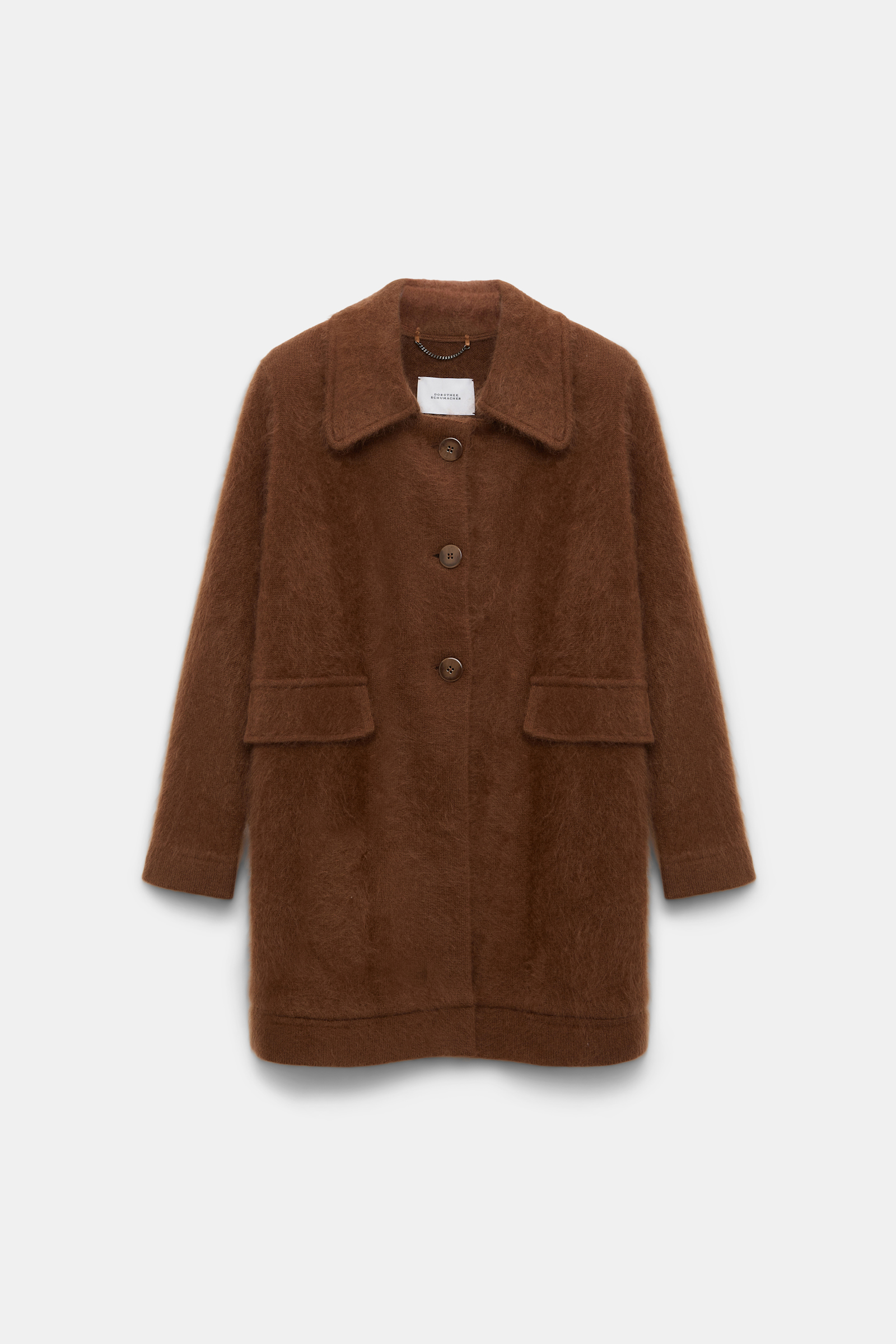 Dorothee Schumacher Fluffy wash knit coat coffee