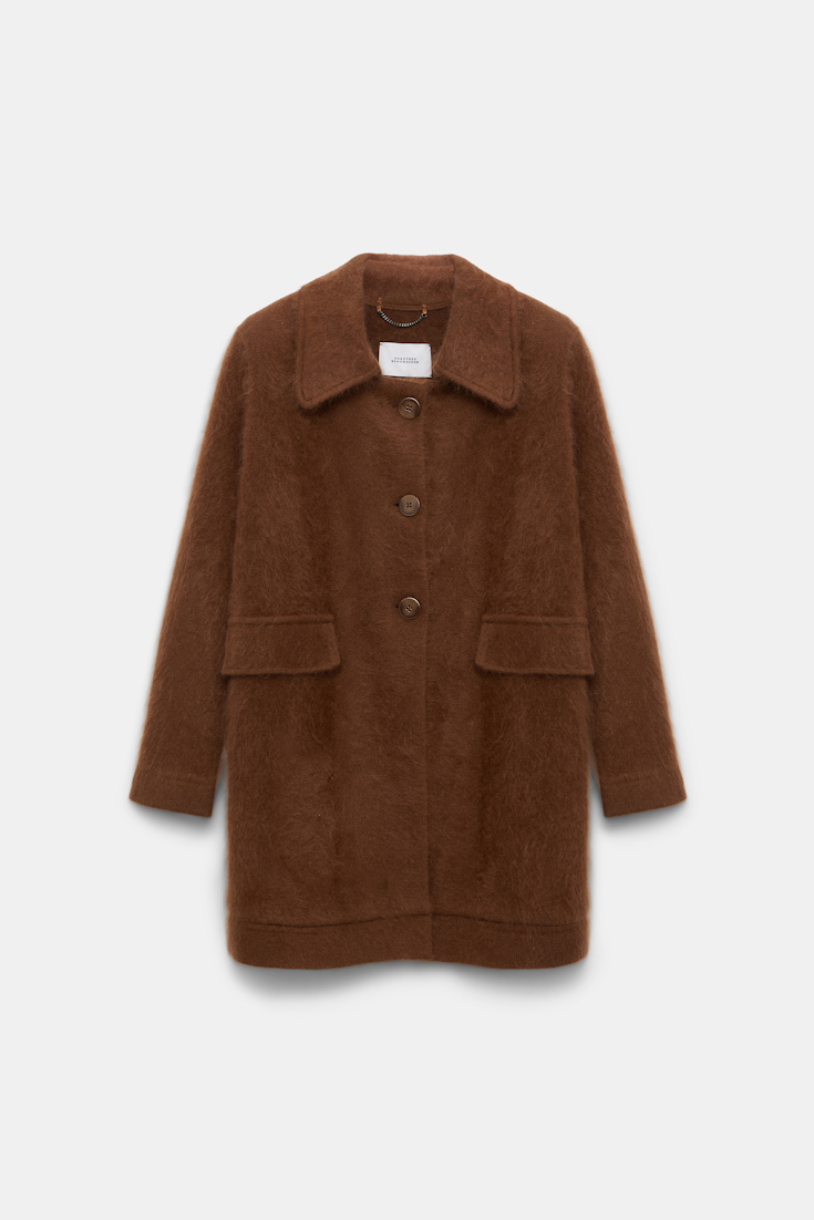 Dorothee Schumacher Fluffy wash knit coat coffee