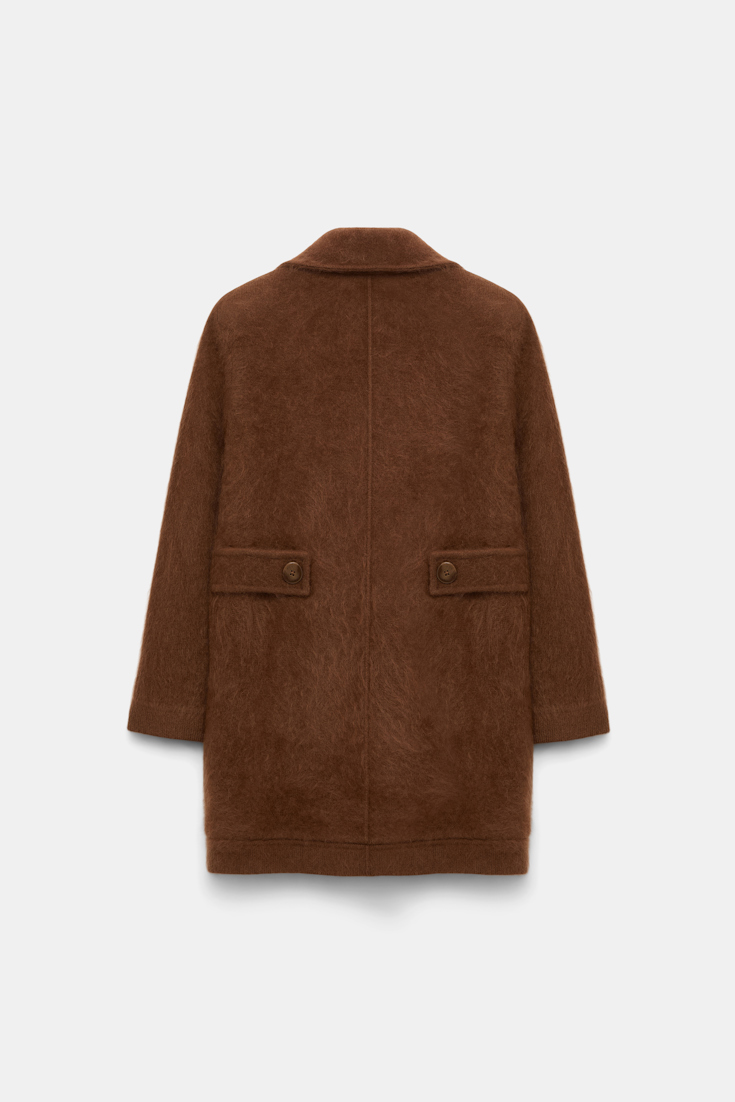 Dorothee Schumacher Fluffy wash knit coat coffee