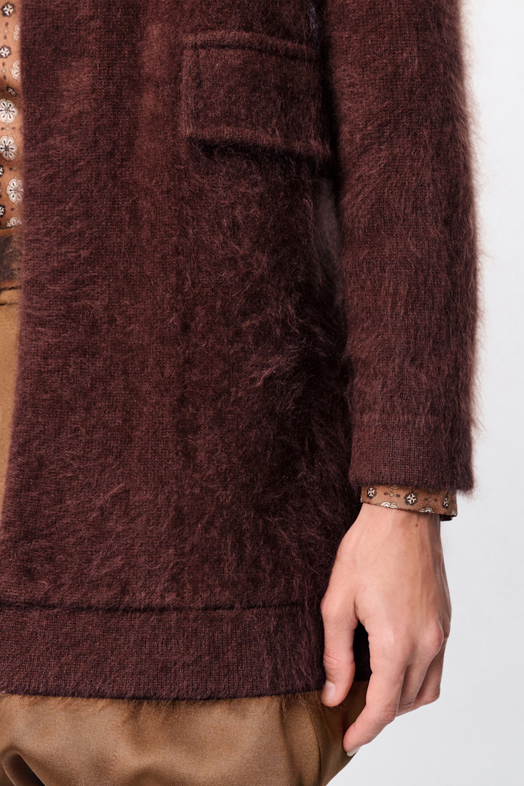Dorothee Schumacher Fluffy wash knit coat dark brown