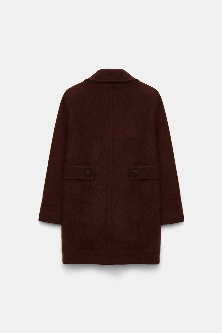 Dorothee Schumacher Fluffy wash knit coat dark brown