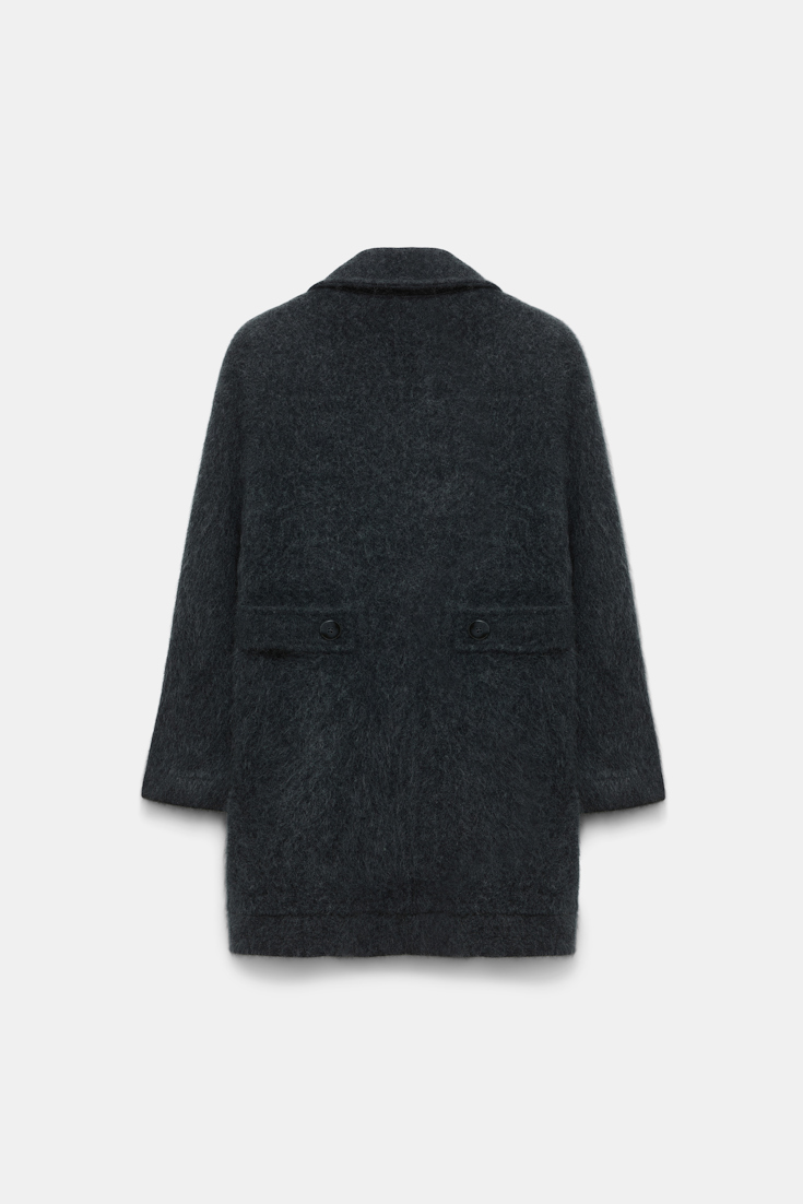 Dorothee Schumacher Fluffy wash knit coat charcoal melange