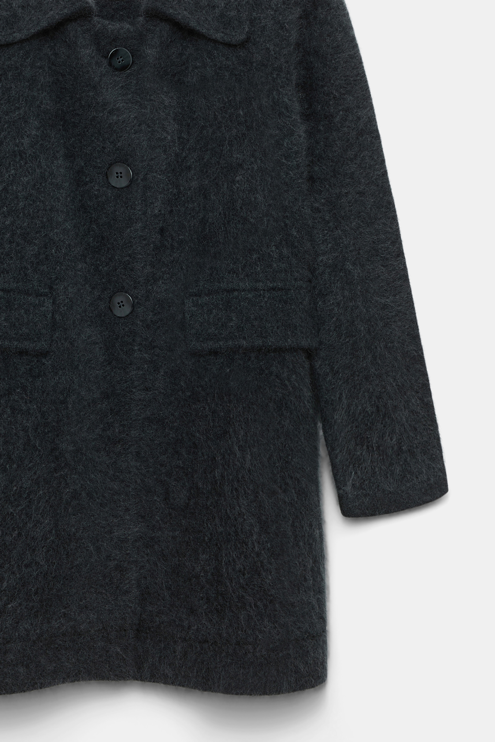 Dorothee Schumacher Fluffy wash knit coat charcoal melange