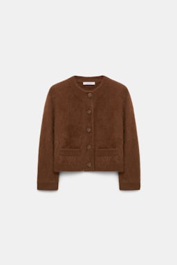Dorothee Schumacher Fluffy wash cardigan coffee
