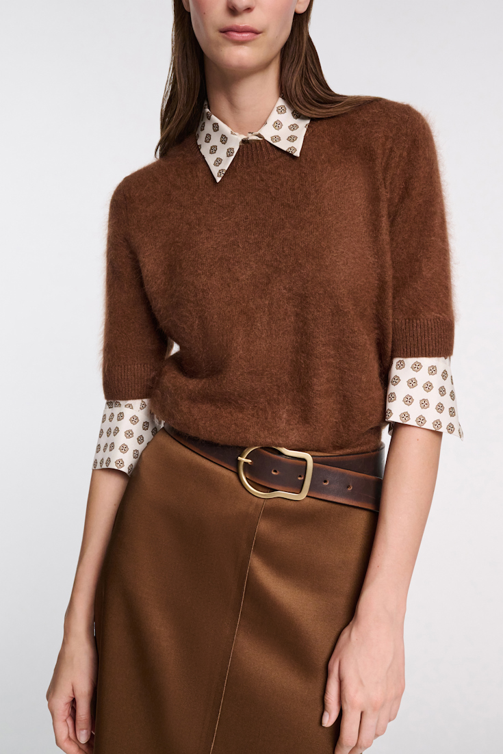 Dorothee Schumacher Fluffy Pullover mit halbem Arm coffee