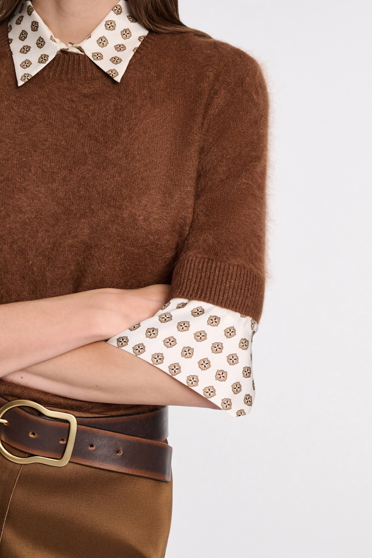 Dorothee Schumacher Fluffy Pullover mit halbem Arm coffee