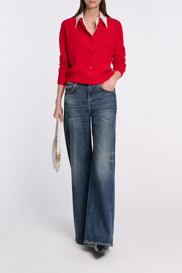 Dorothee Schumacher Fluffy Cardigan mit Hemdkragen lollipop