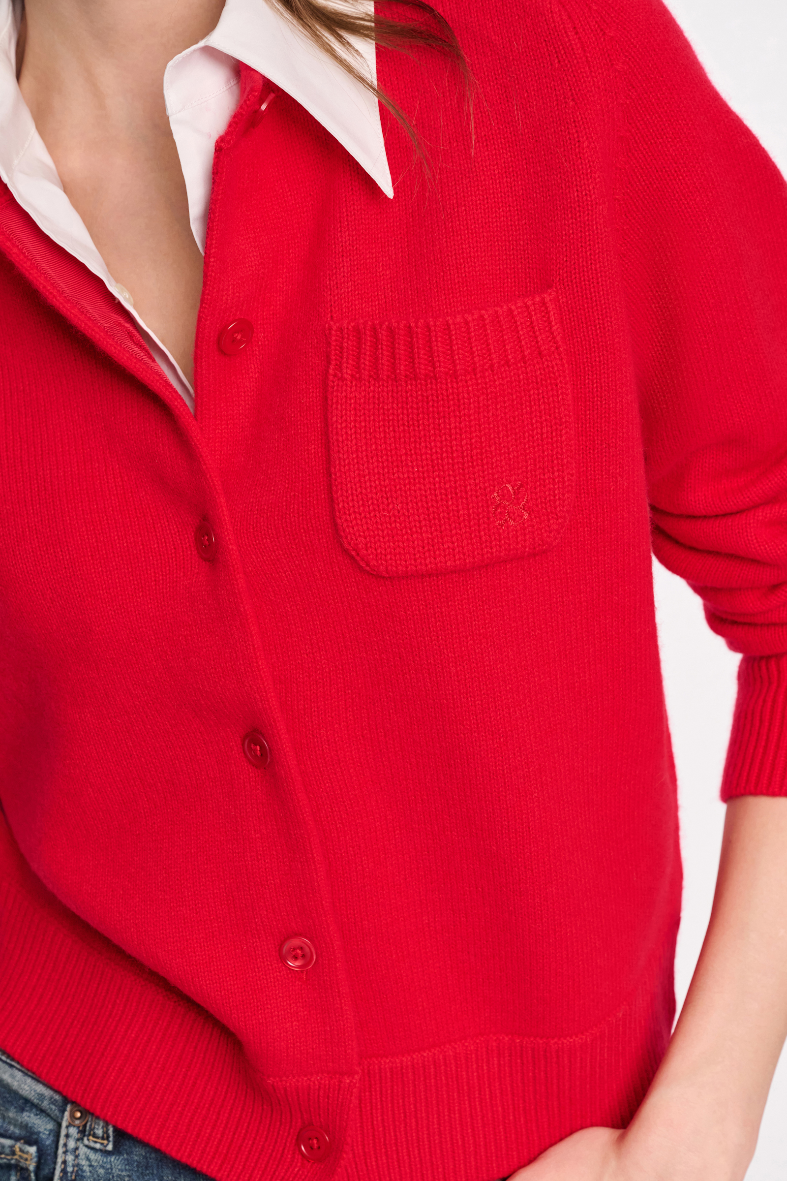 Dorothee Schumacher Fluffy Cardigan mit Hemdkragen lollipop