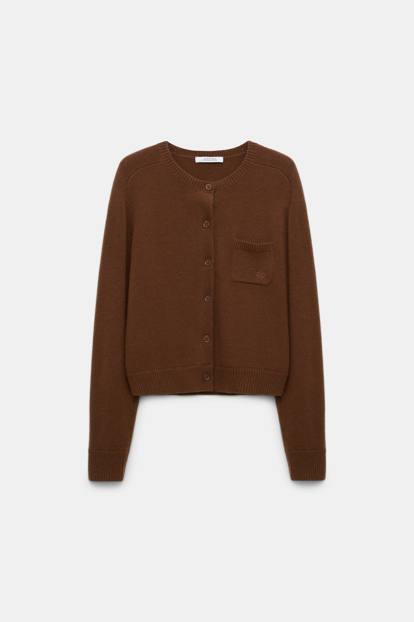 Dorothee Schumacher Fluffy Cardigan mit Hemdkragen coffee