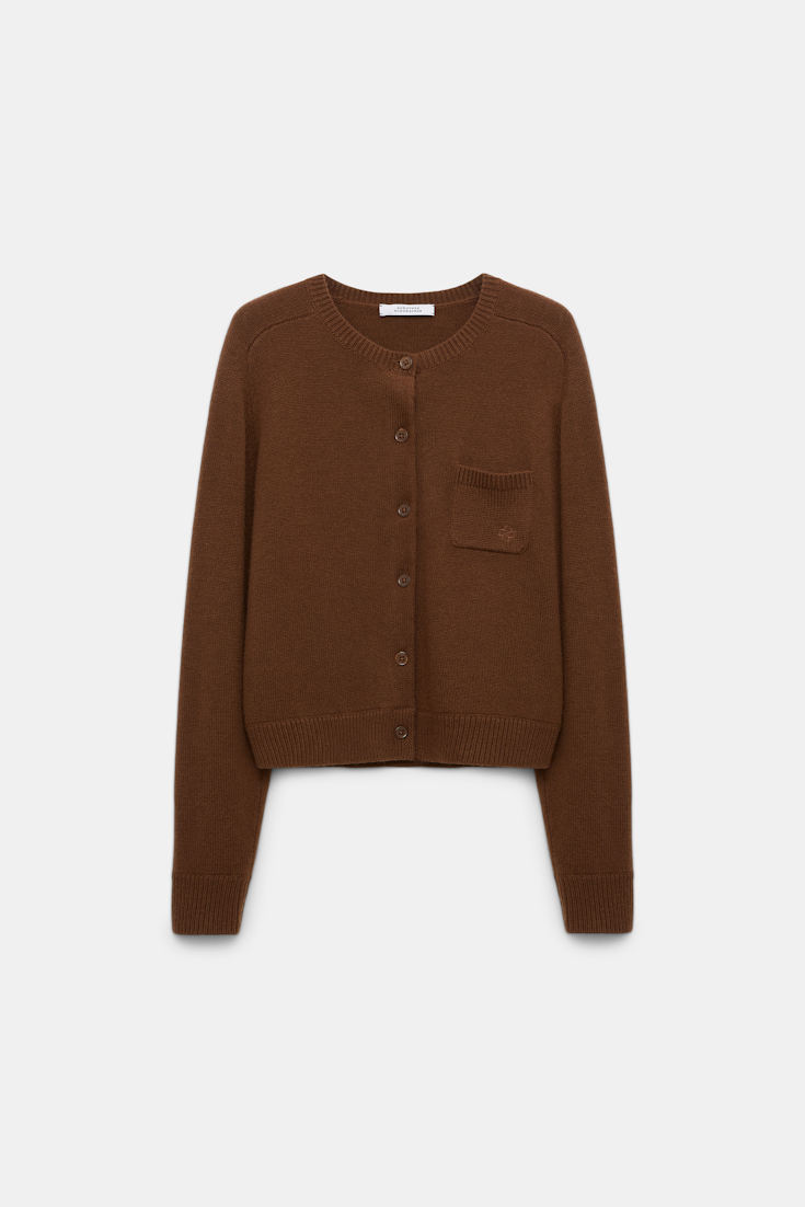 Dorothee Schumacher Fluffy Cardigan mit Hemdkragen coffee