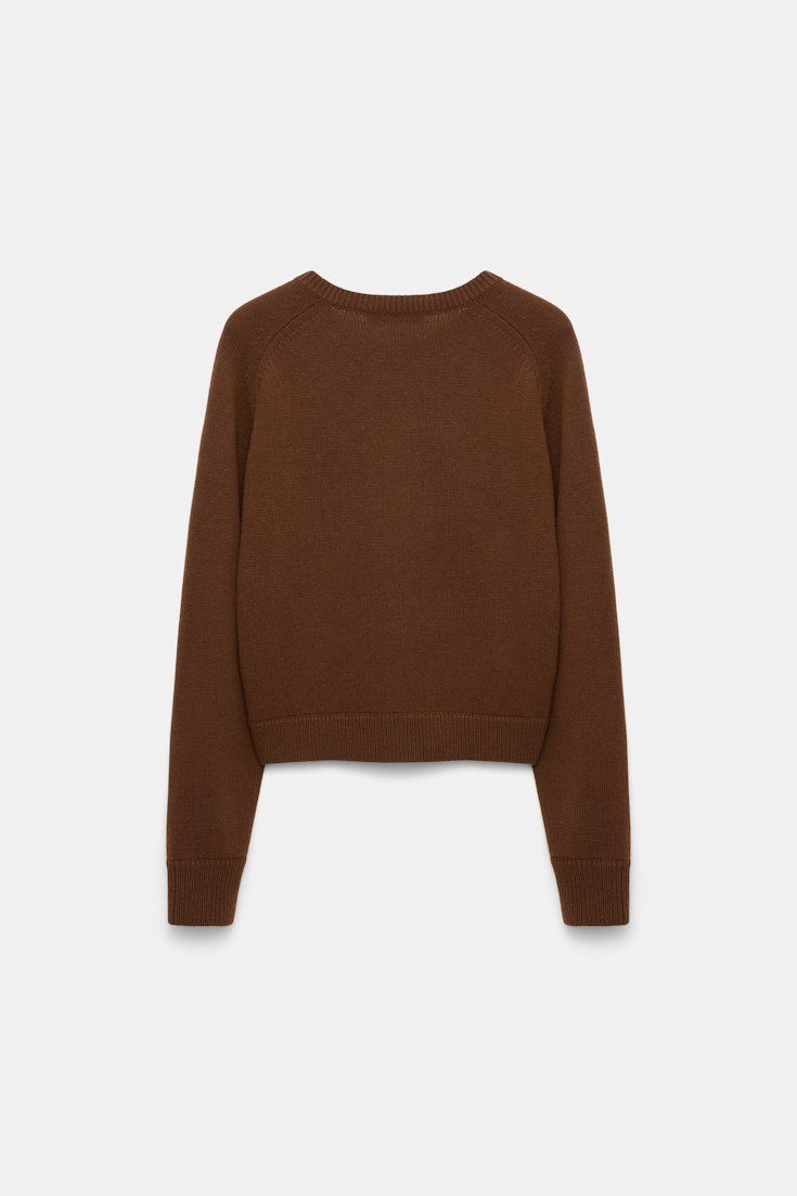 Dorothee Schumacher Fluffy Cardigan mit Hemdkragen coffee