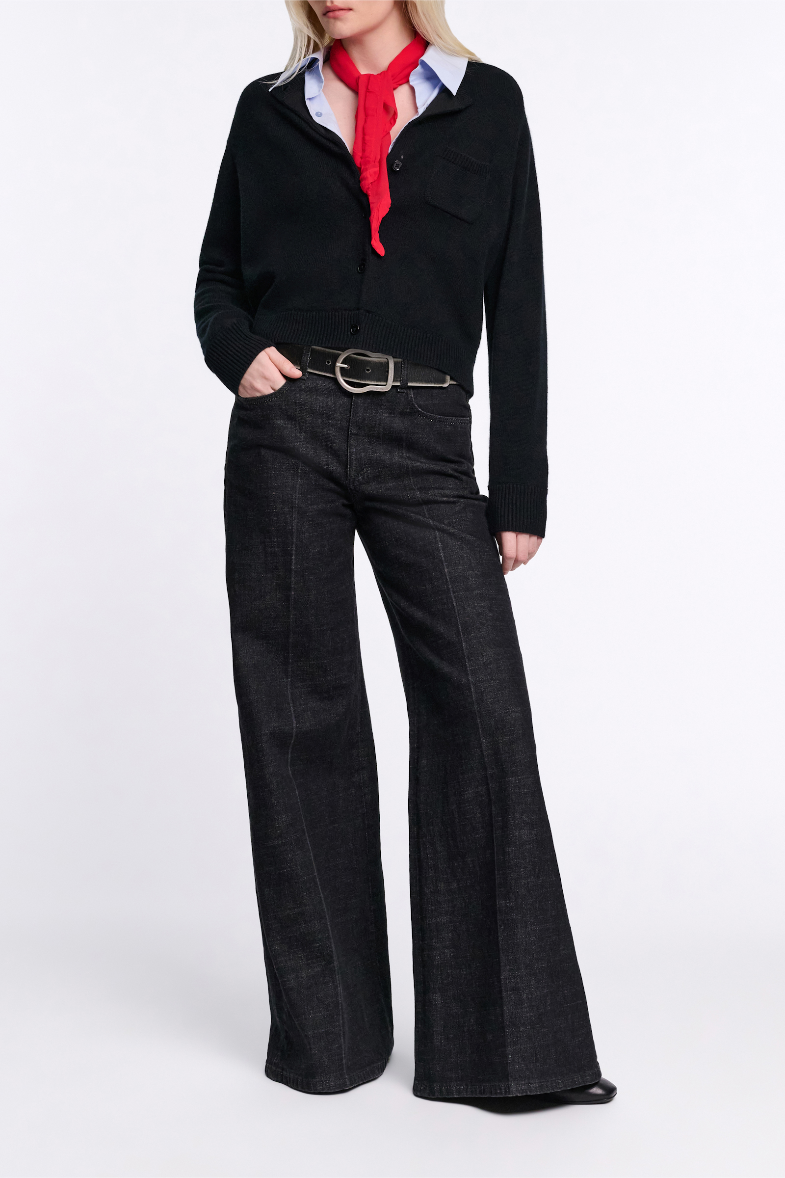 Dorothee Schumacher Cardigan with contrast collar pure black