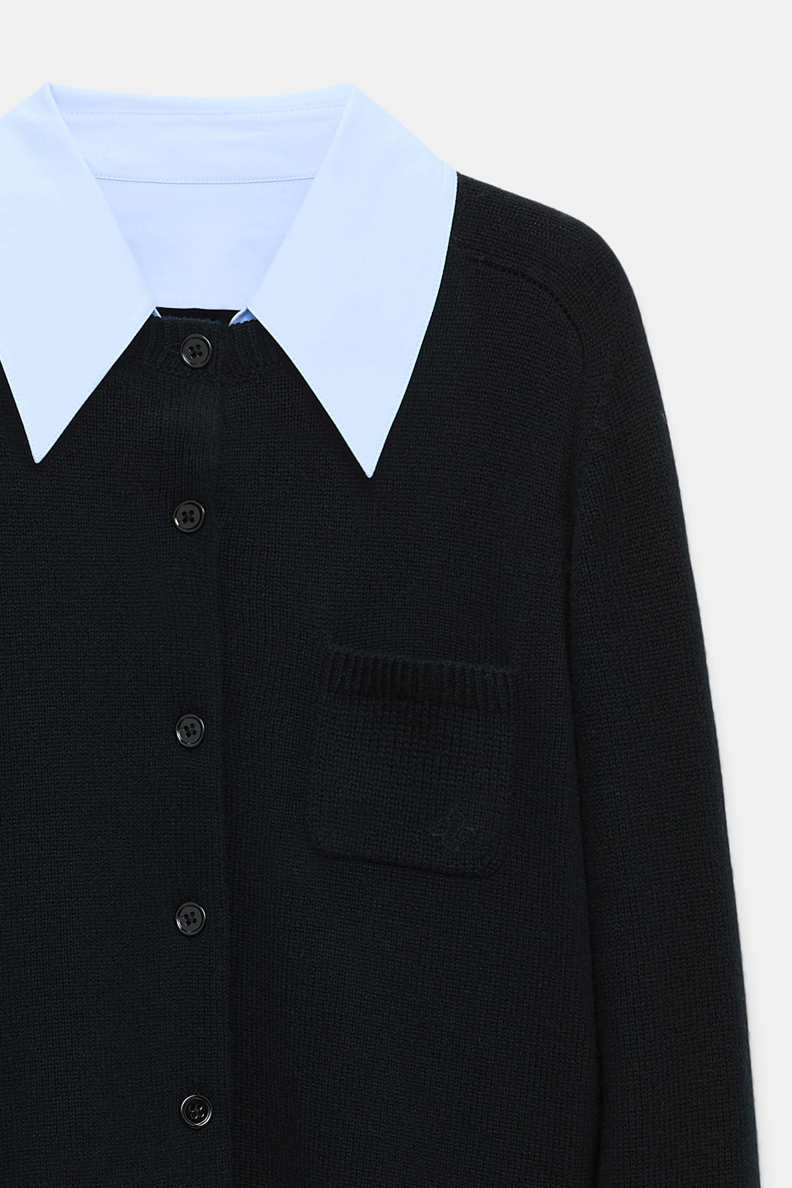 Dorothee Schumacher Cardigan with contrast collar pure black