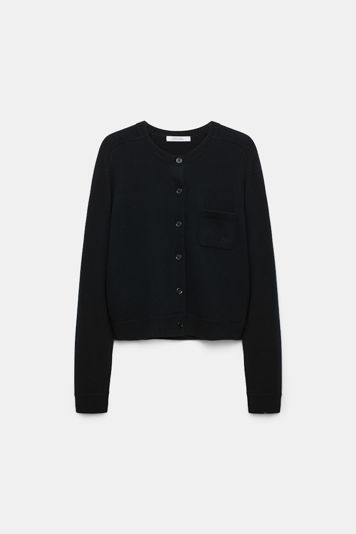 Dorothee Schumacher Cardigan with contrast collar pure black