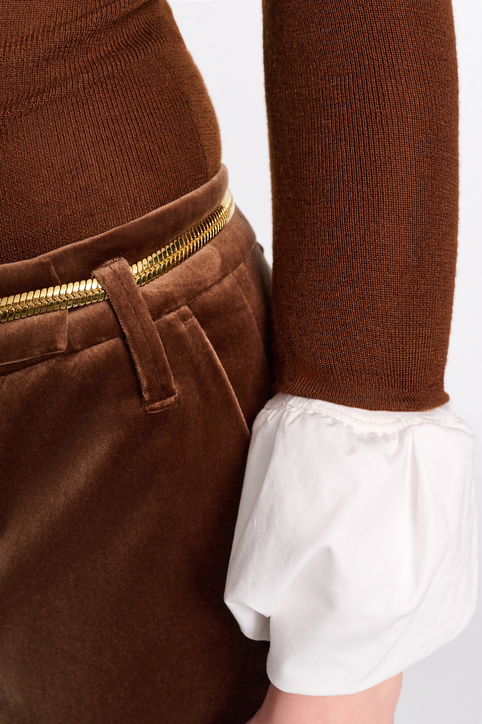 Dorothee Schumacher Pullover mit kontrastierenden Ärmelbündchen caramello