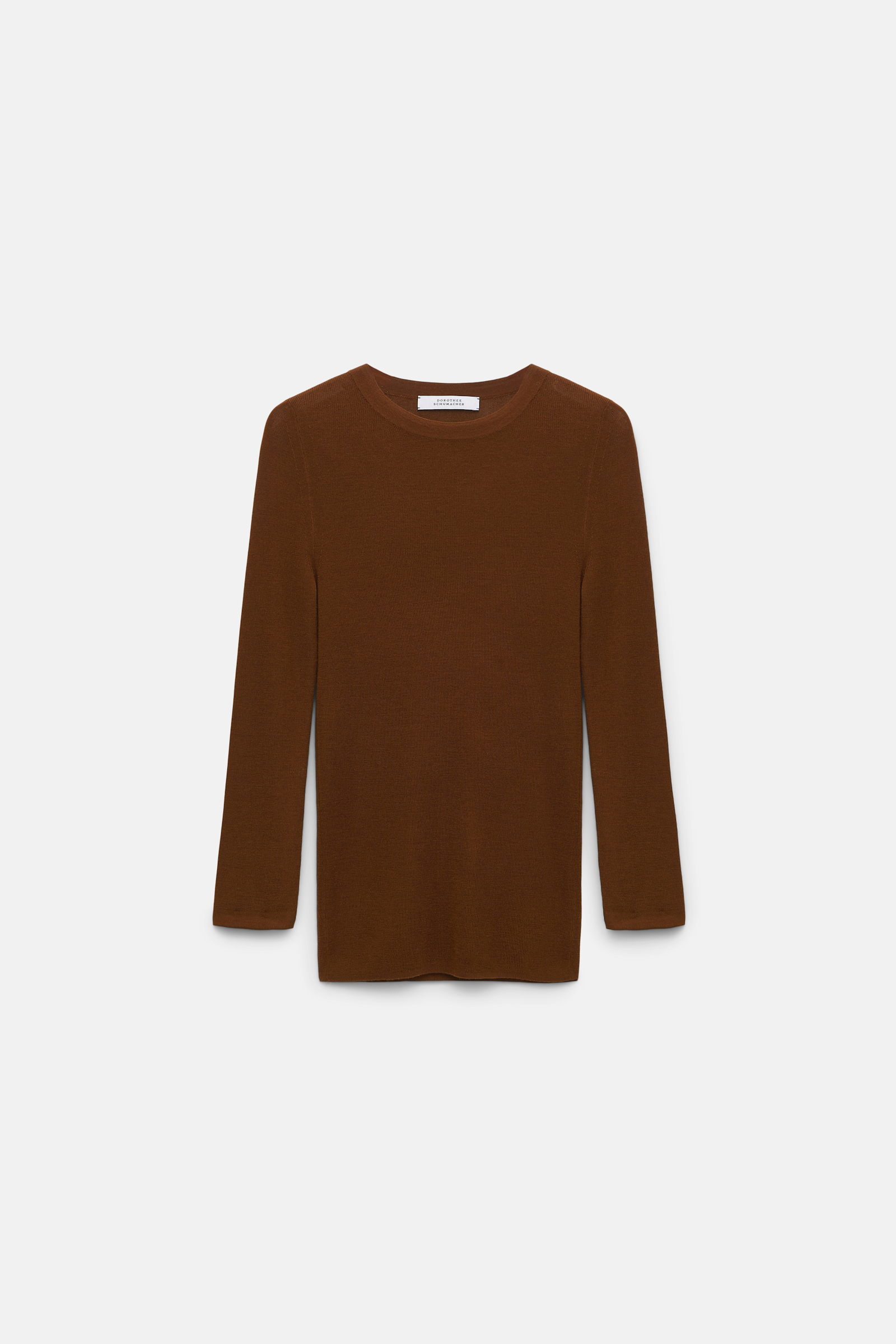 Dorothee Schumacher Pullover mit kontrastierenden Ärmelbündchen caramello