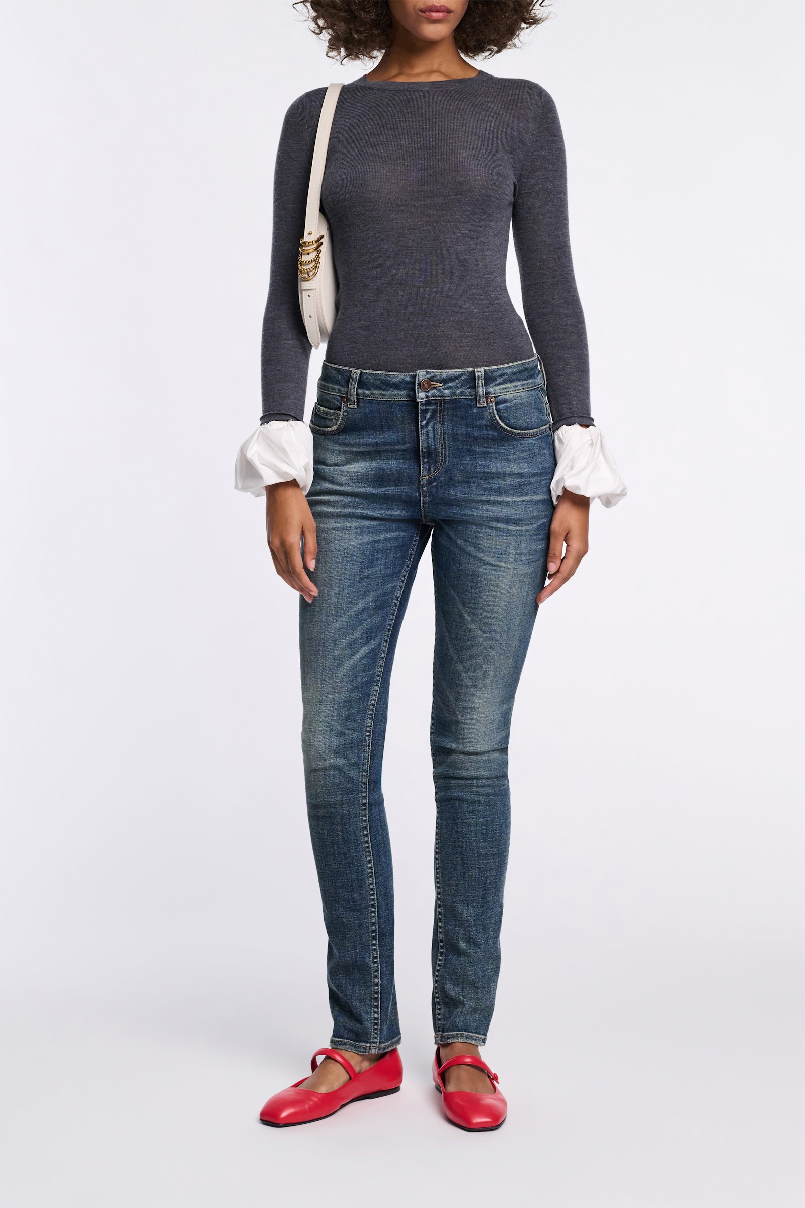 Dorothee Schumacher Pullover mit kontrastierenden Ärmelbündchen cool anthra