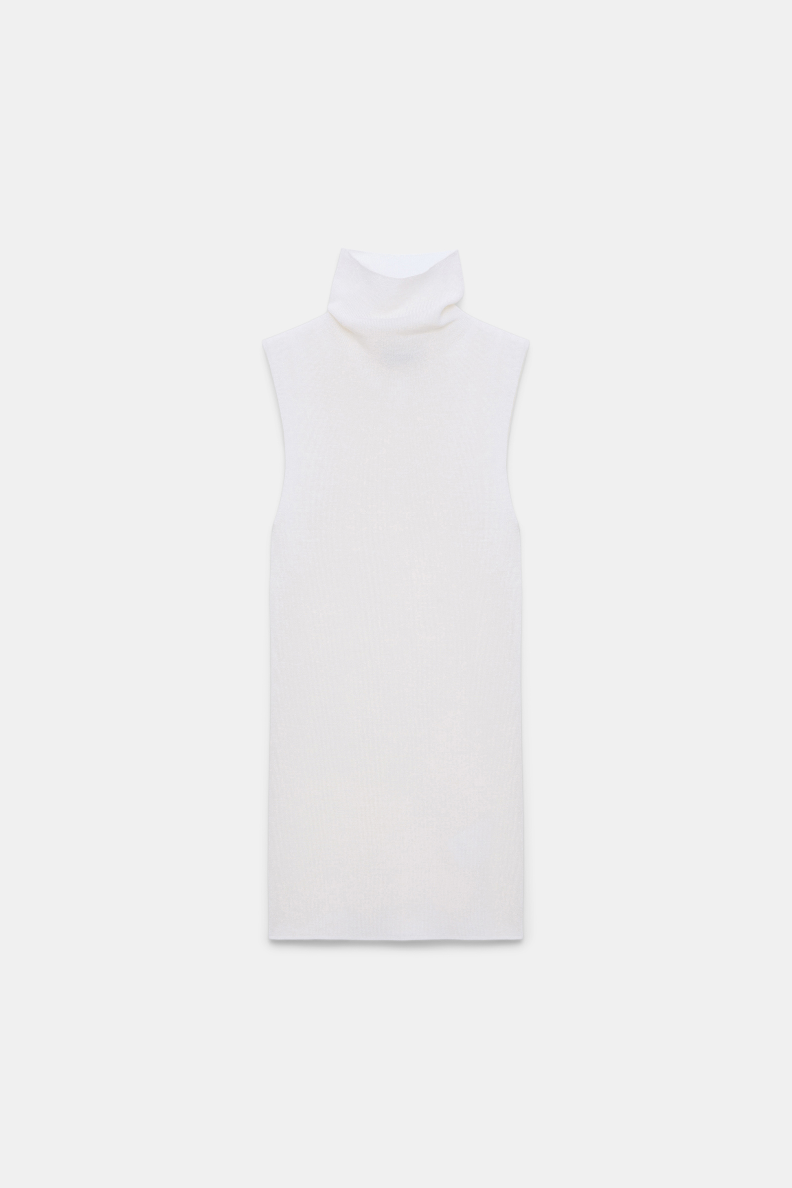 Dorothee Schumacher Sleeveless long Merino turtleneck pure white
