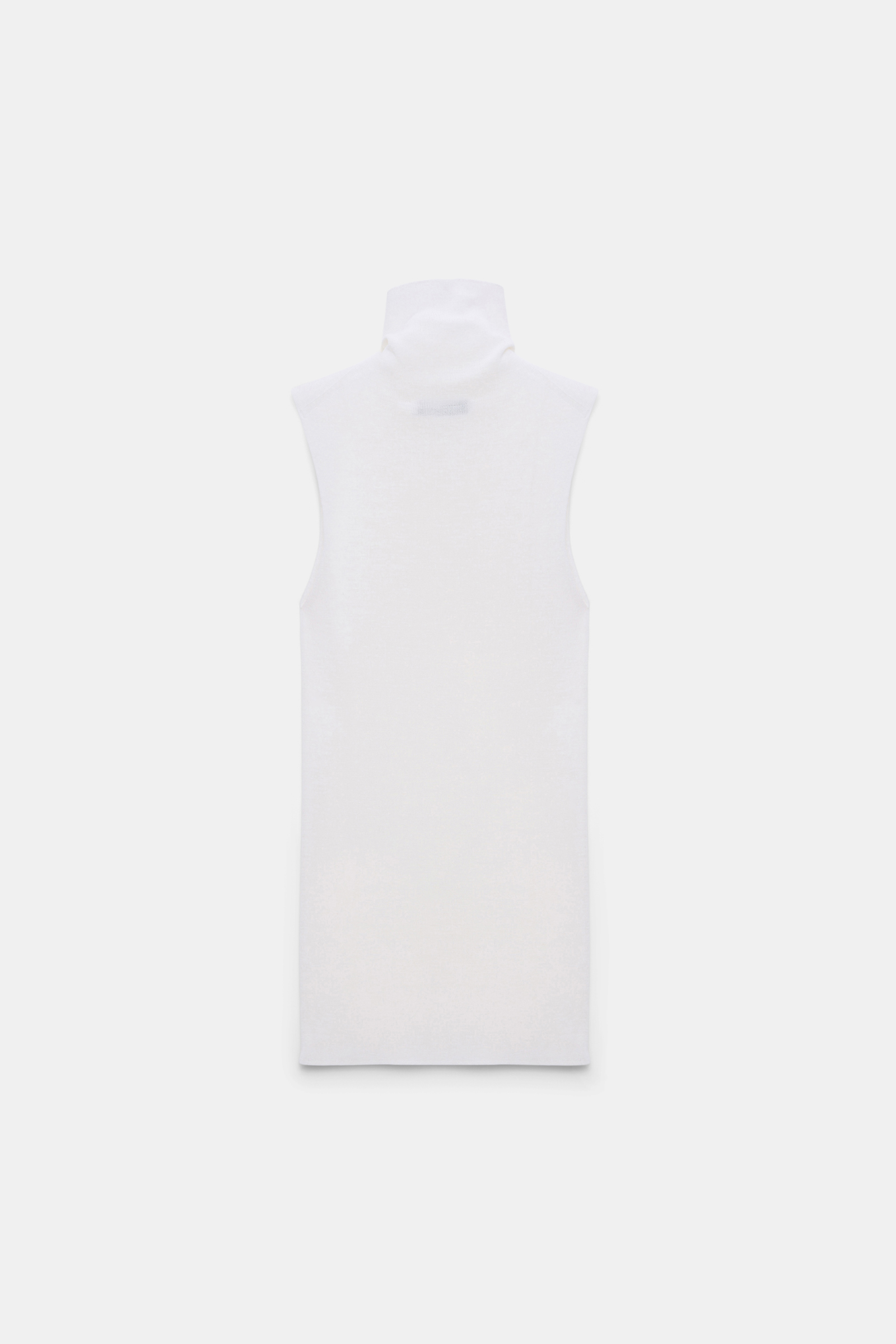 Dorothee Schumacher Sleeveless long Merino turtleneck pure white