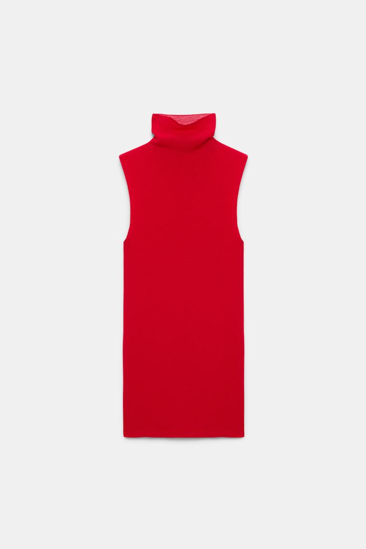 Dorothee Schumacher Sleeveless long Merino turtleneck lollipop