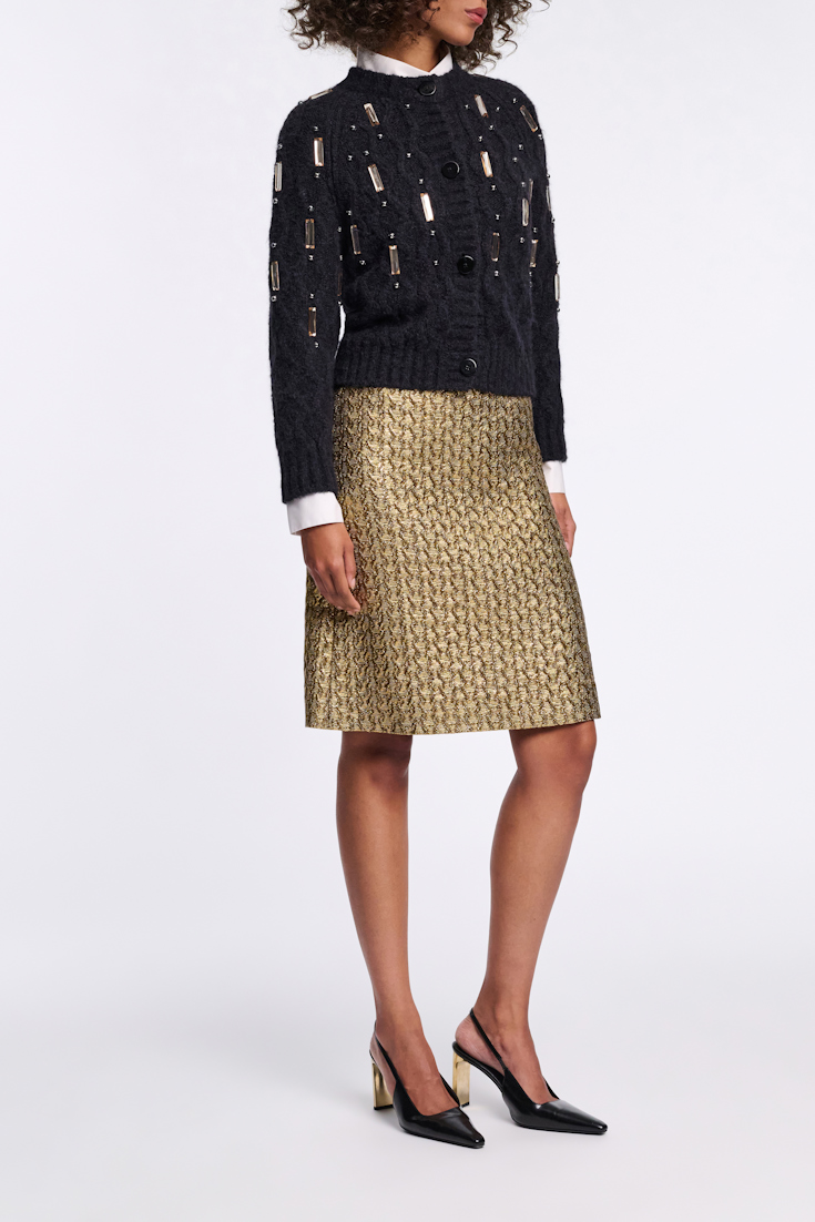 Dorothee Schumacher Hand-embellished cardigan pure black