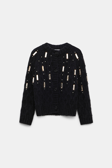 Dorothee Schumacher Hand-embellished cardigan pure black