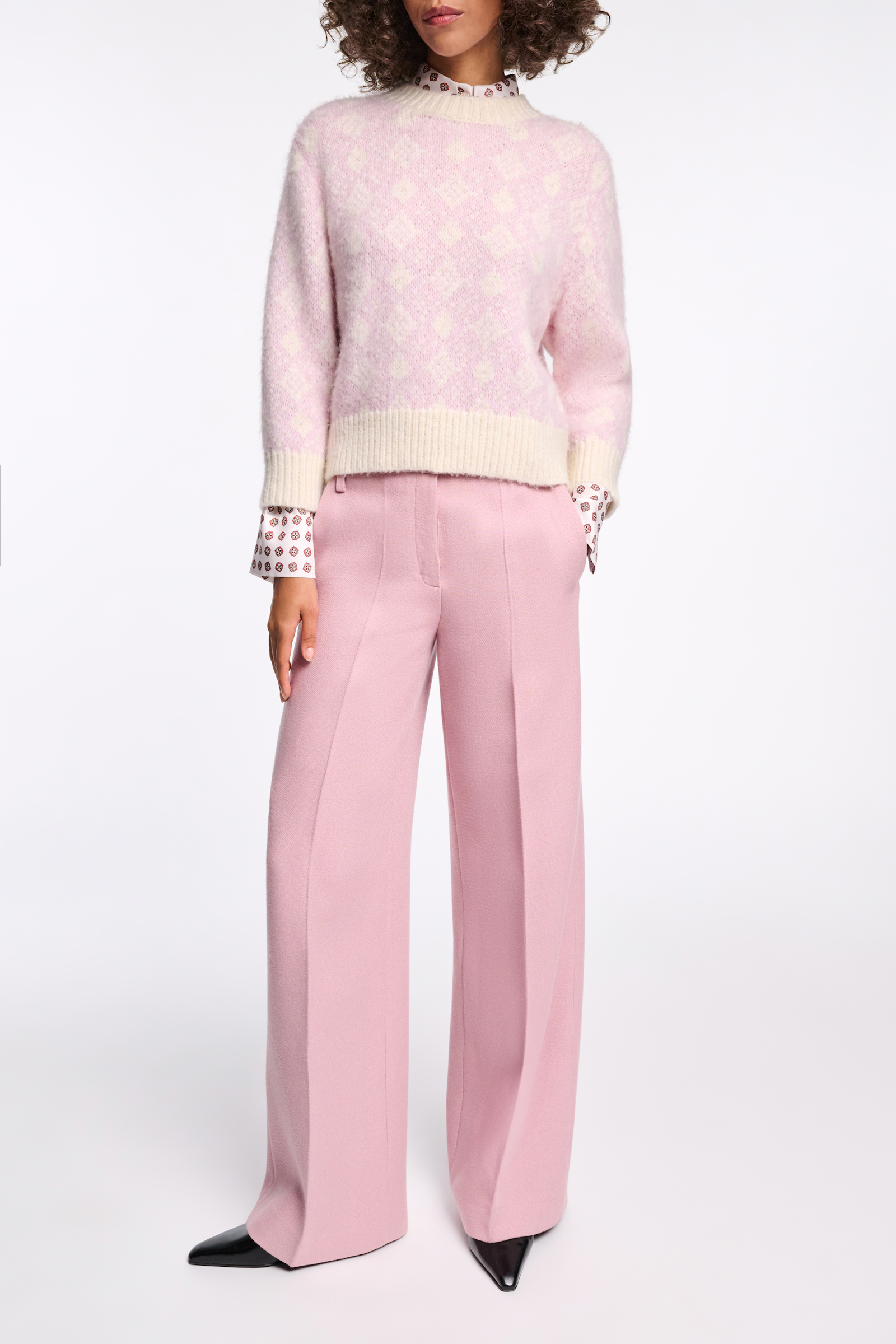 Dorothee Schumacher Jacquard knit pullover rose diamant