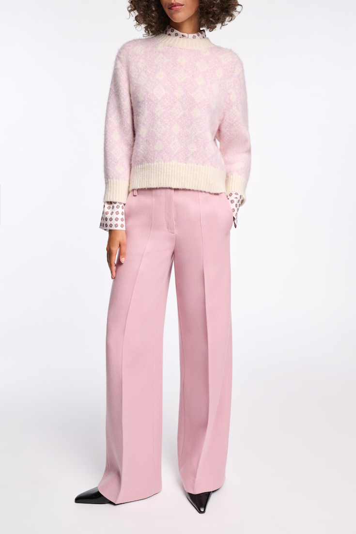 Dorothee Schumacher Jacquard knit pullover rose diamant