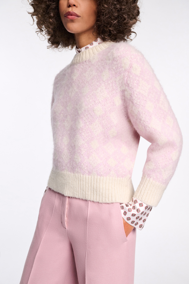 Dorothee Schumacher Jacquard knit pullover rose diamant