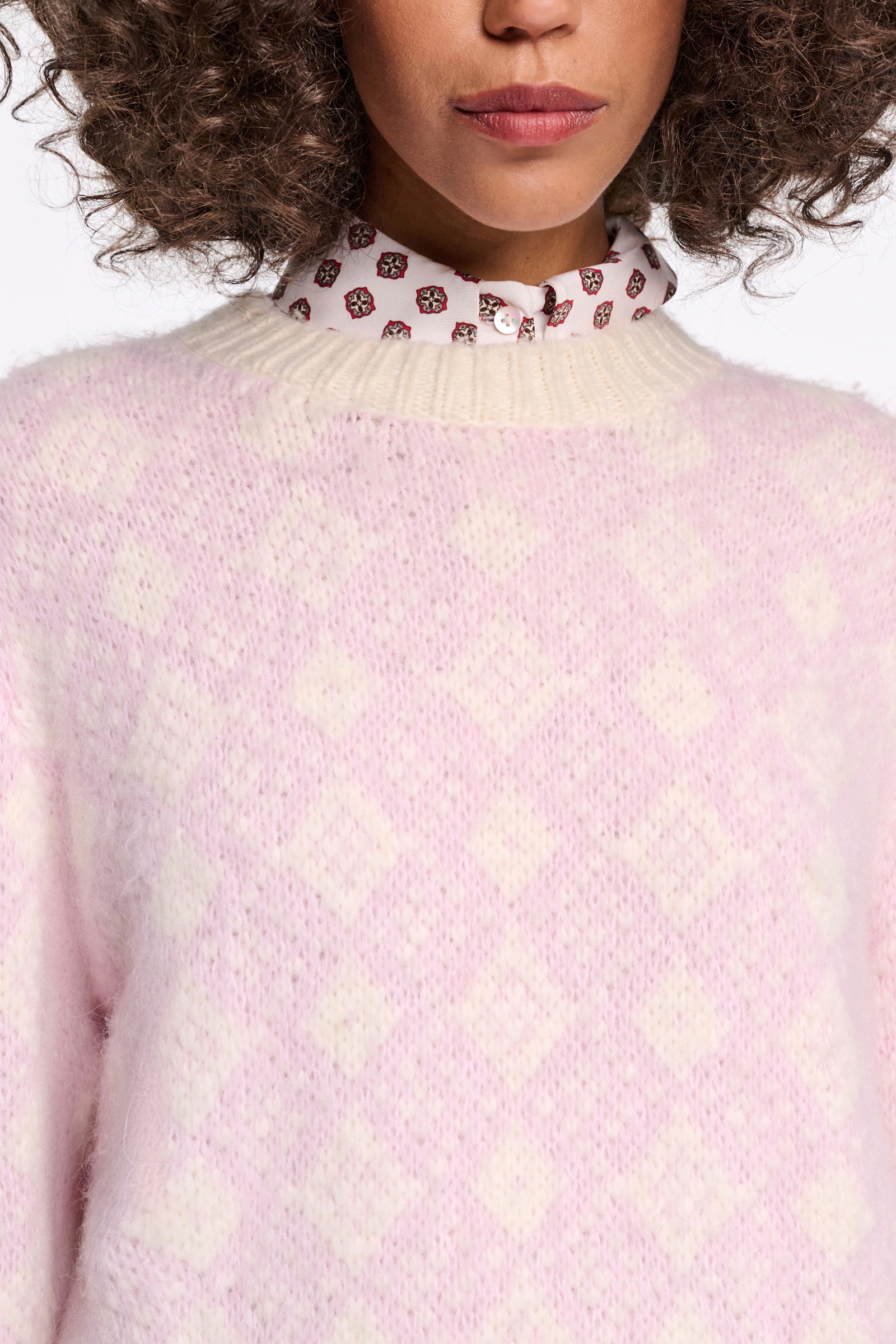Dorothee Schumacher Jacquard knit pullover rose diamant