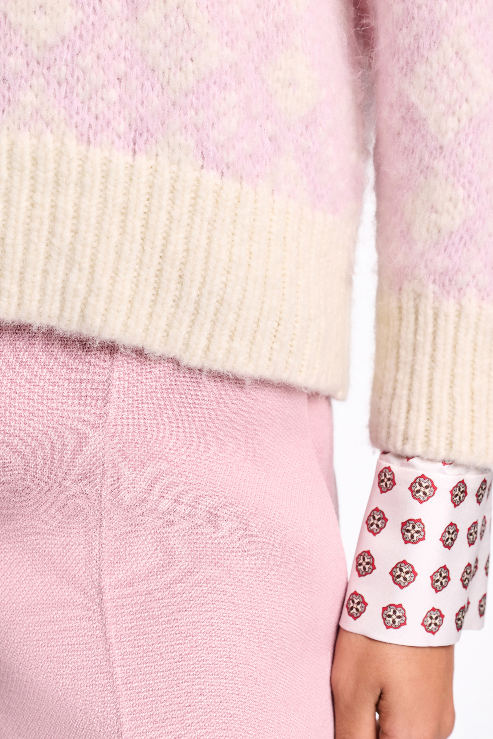 Dorothee Schumacher Jacquard knit pullover rose diamant