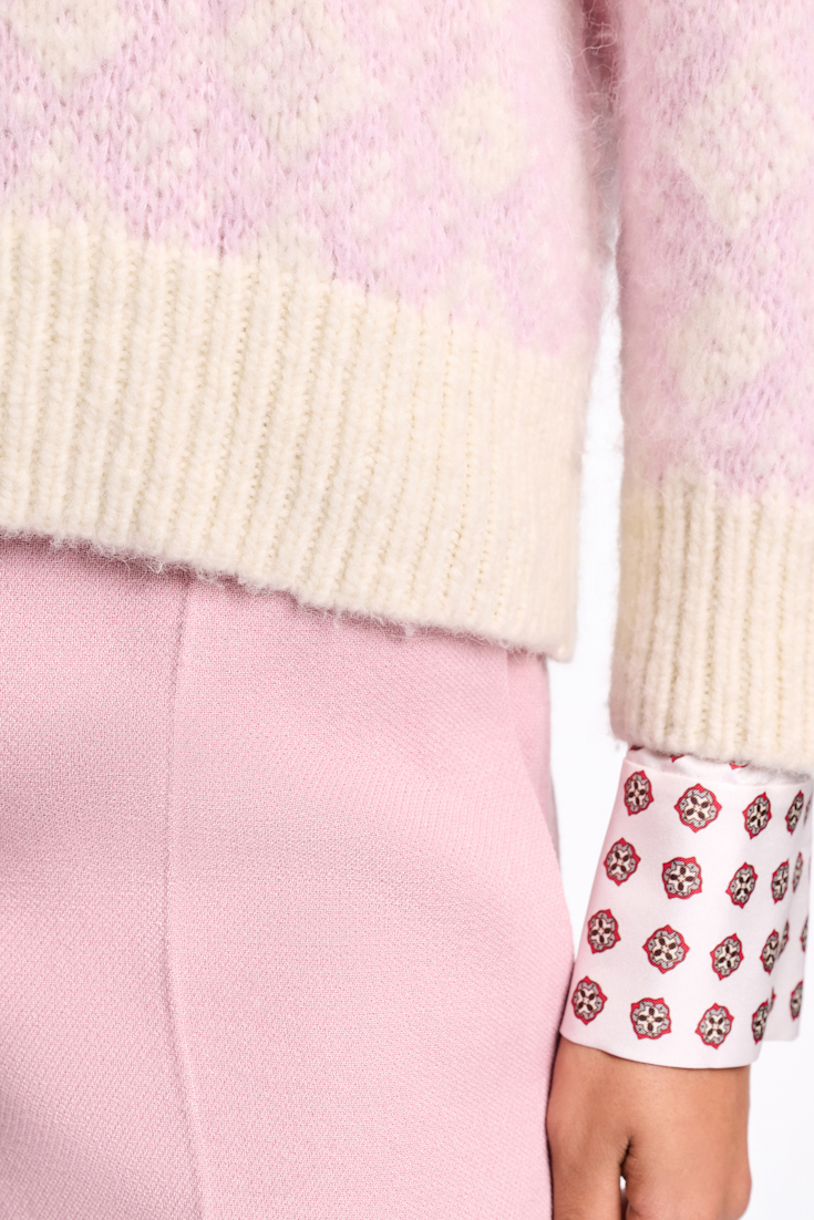 Dorothee Schumacher Jacquard knit pullover rose diamant