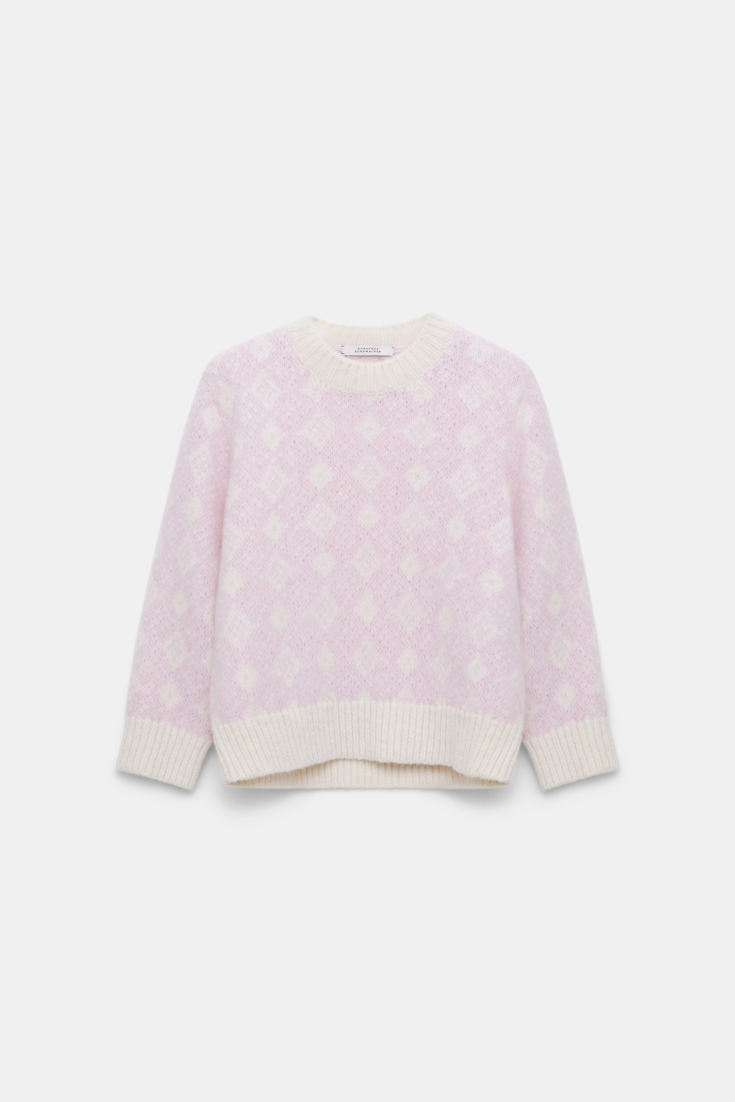 Dorothee Schumacher Jacquard knit pullover rose diamant