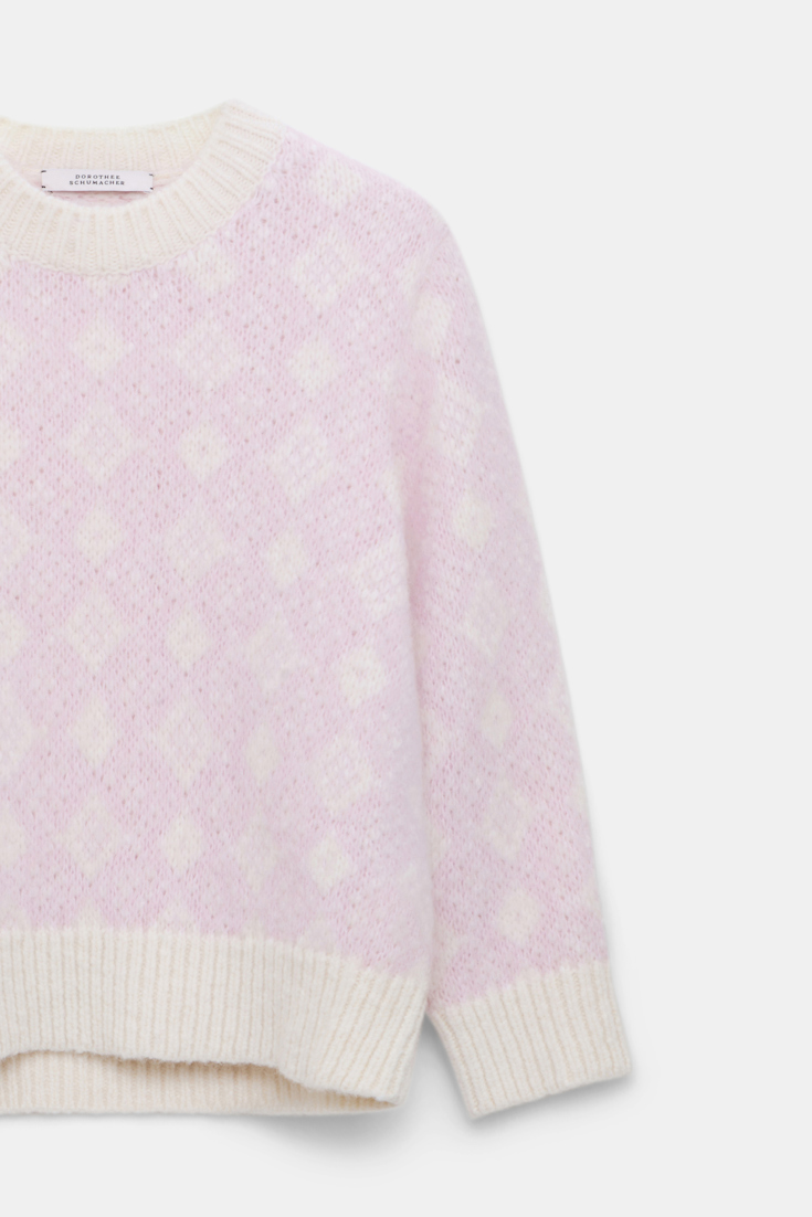 Dorothee Schumacher Jacquard knit pullover rose diamant