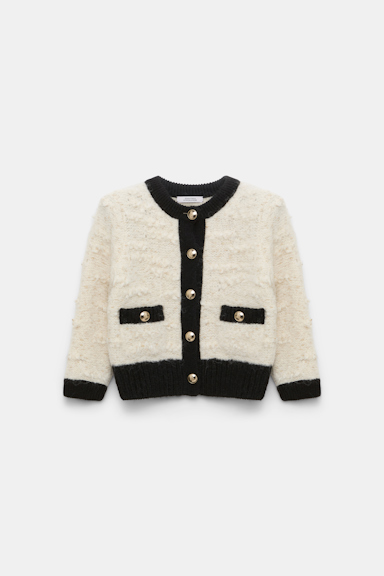 Dorothee Schumacher Two-tone cardigan creme black framed