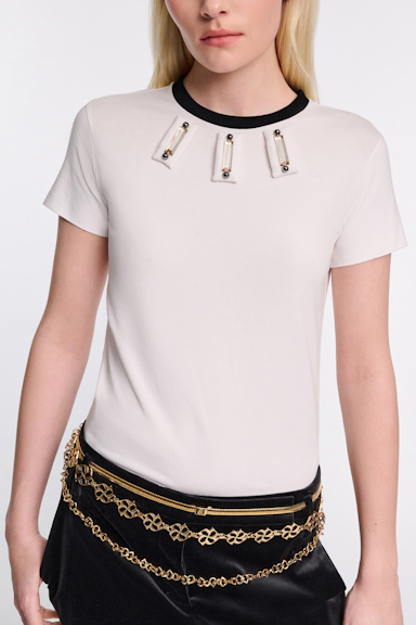 Dorothee Schumacher Embellished T-shirt camellia white